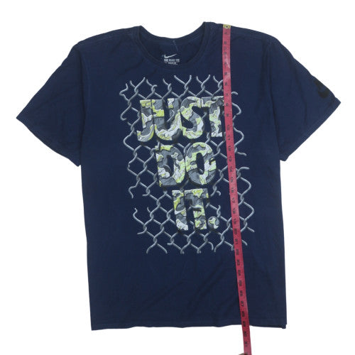 Nike Men's Navy Blue 'Just Do It' Athletic Cut T-Shirt XXL