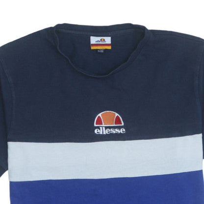 Ellesse Men's Navy Blue Colourblock Crew Neck T-Shirt XS