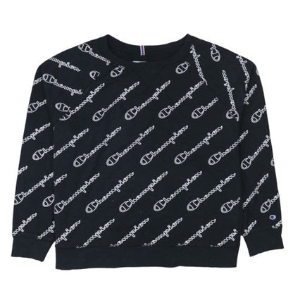 Womens UK Size 2XL Champion Black Pullover Sweatshirt