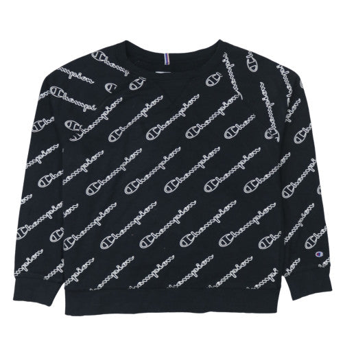 Womens UK Size 2XL Champion Black Pullover Sweatshirt