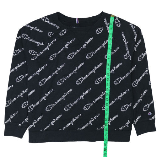 Womens UK Size 2XL Champion Black Pullover Sweatshirt