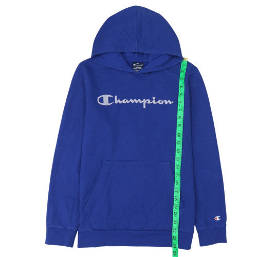Champion Boys Blue Pullover Hoodie 13-14 Years Fleece Logo Sweatshirt