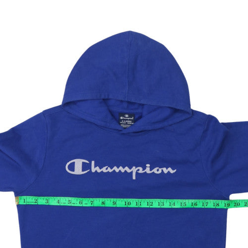 Champion Boys Blue Pullover Hoodie 13-14 Years Fleece Logo Sweatshirt