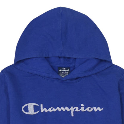 Champion Boys Blue Pullover Hoodie 13-14 Years Fleece Logo Sweatshirt