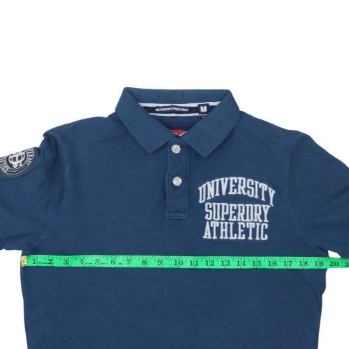 Superdry Men's Blue Classic Pique Polo Shirt Size M Embroidered