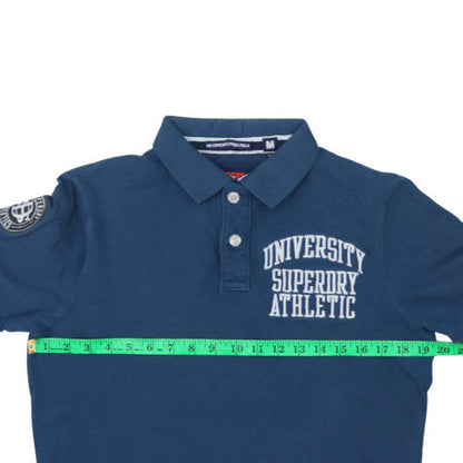 Superdry Men's Blue Classic Pique Polo Shirt Size M Embroidered