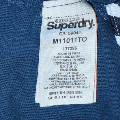 Superdry Men's Blue Classic Pique Polo Shirt Size M Embroidered