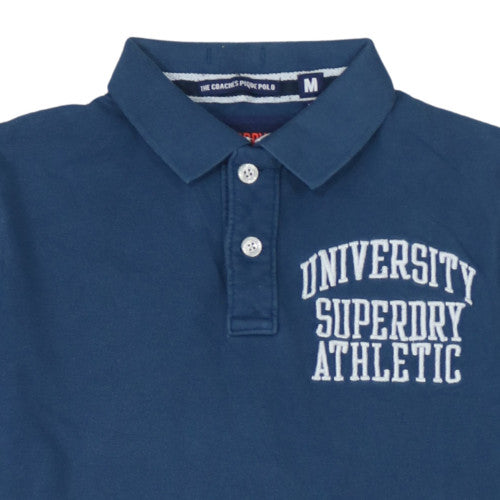 Superdry Men's Blue Classic Pique Polo Shirt Size M Embroidered