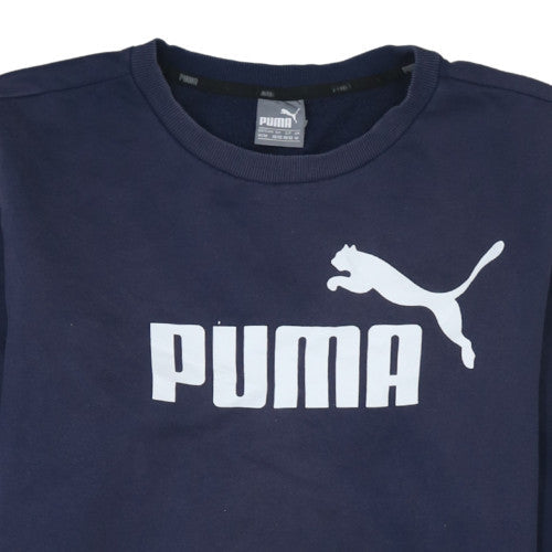 Mens UK Size M PUMA Blue Pullover Sweatshirt