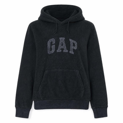 Gap Womens Black Small Pullover Hoodie with Logo and Kangaroo Pocket