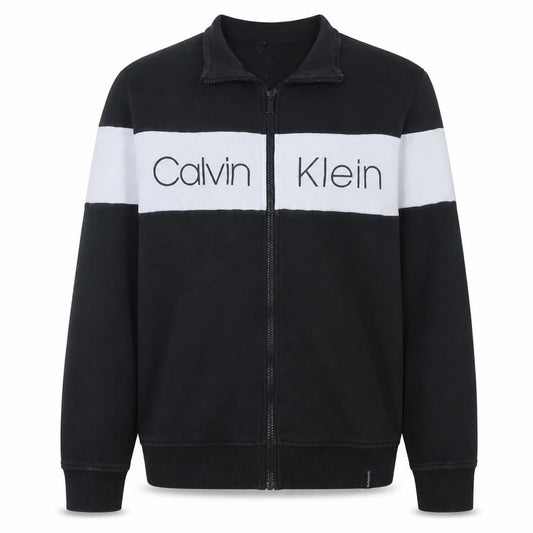 Calvin Klein Men’s Black Full Zip Track Jacket Size M Cotton Blend