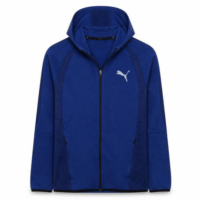 Front view of Puma Men's Blue Full Zip Hoodie, size S, Sports Fleece Jacket