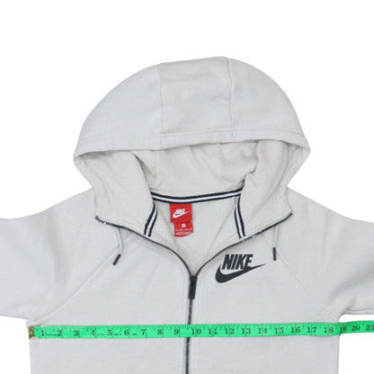 Mens UK Size XS Nike White Full Zip Hoodie