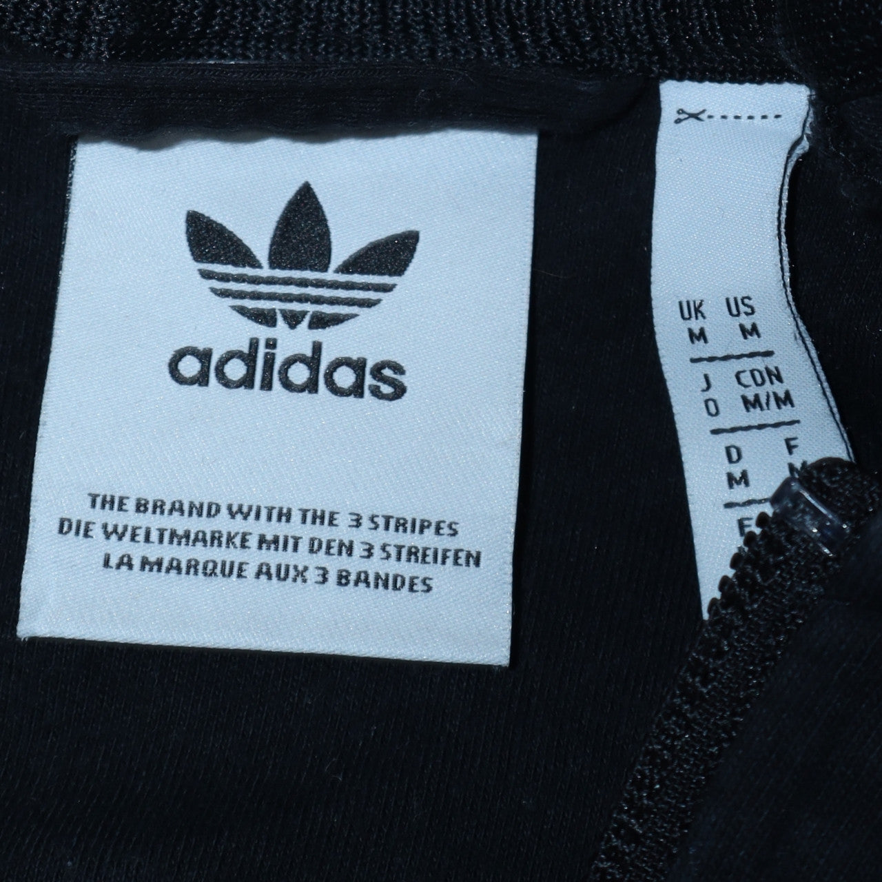 Mens UK Size M adidas Black Full Zip Sweatshirt