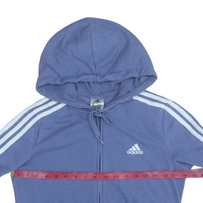 Womens UK Size S adidas Blue Full Zip Hoodie