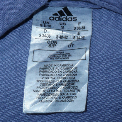 Womens UK Size S adidas Blue Full Zip Hoodie