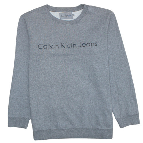 Mens UK Size L Calvin Klein Jeans Grey Pullover Sweatshirt