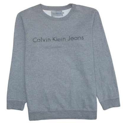Mens UK Size L Calvin Klein Jeans Grey Pullover Sweatshirt