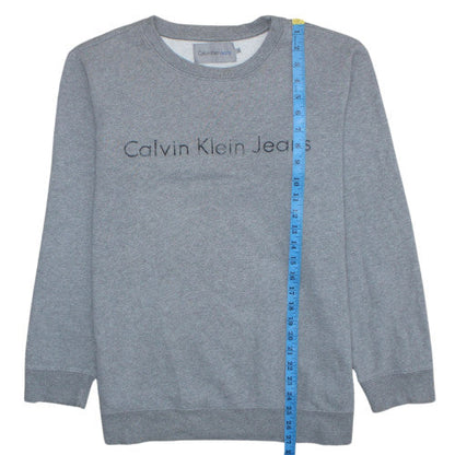 Mens UK Size L Calvin Klein Jeans Grey Pullover Sweatshirt