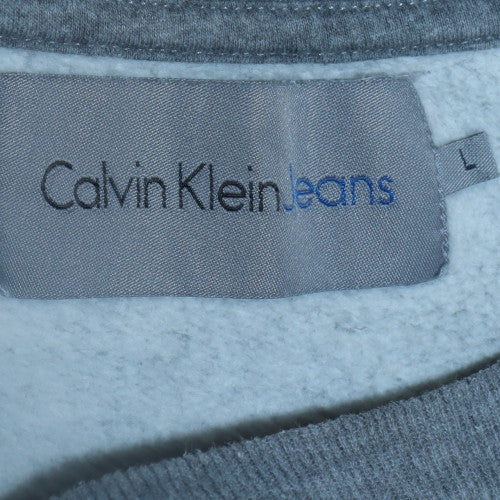 Mens UK Size L Calvin Klein Jeans Grey Pullover Sweatshirt