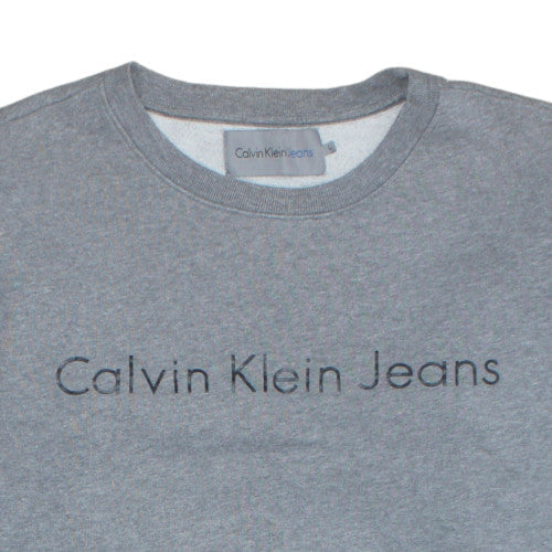 Mens UK Size L Calvin Klein Jeans Grey Pullover Sweatshirt