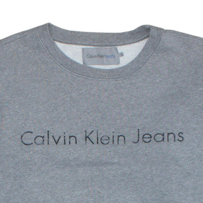 Mens UK Size L Calvin Klein Jeans Grey Pullover Sweatshirt