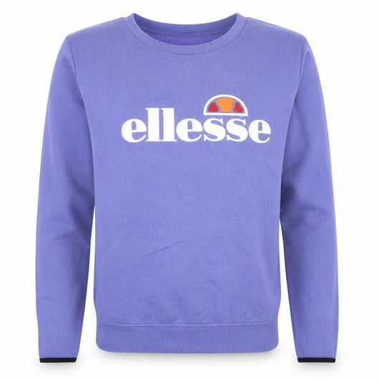 Front view of Ellesse women’s purple logo crew neck sweatshirt uk 8