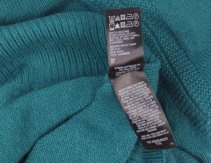 Jaeger Women’s Green Wool Cashmere Mock Neck Jumper Size S