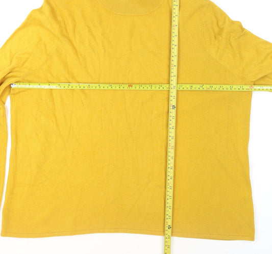 Bonmarche Women Yellow Acrylic Mock Neck Pullover Jumper Size 24/26