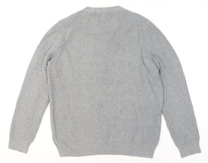 Marks and Spencer Women Grey Chunky-Knit Wool Blend Jumper XL