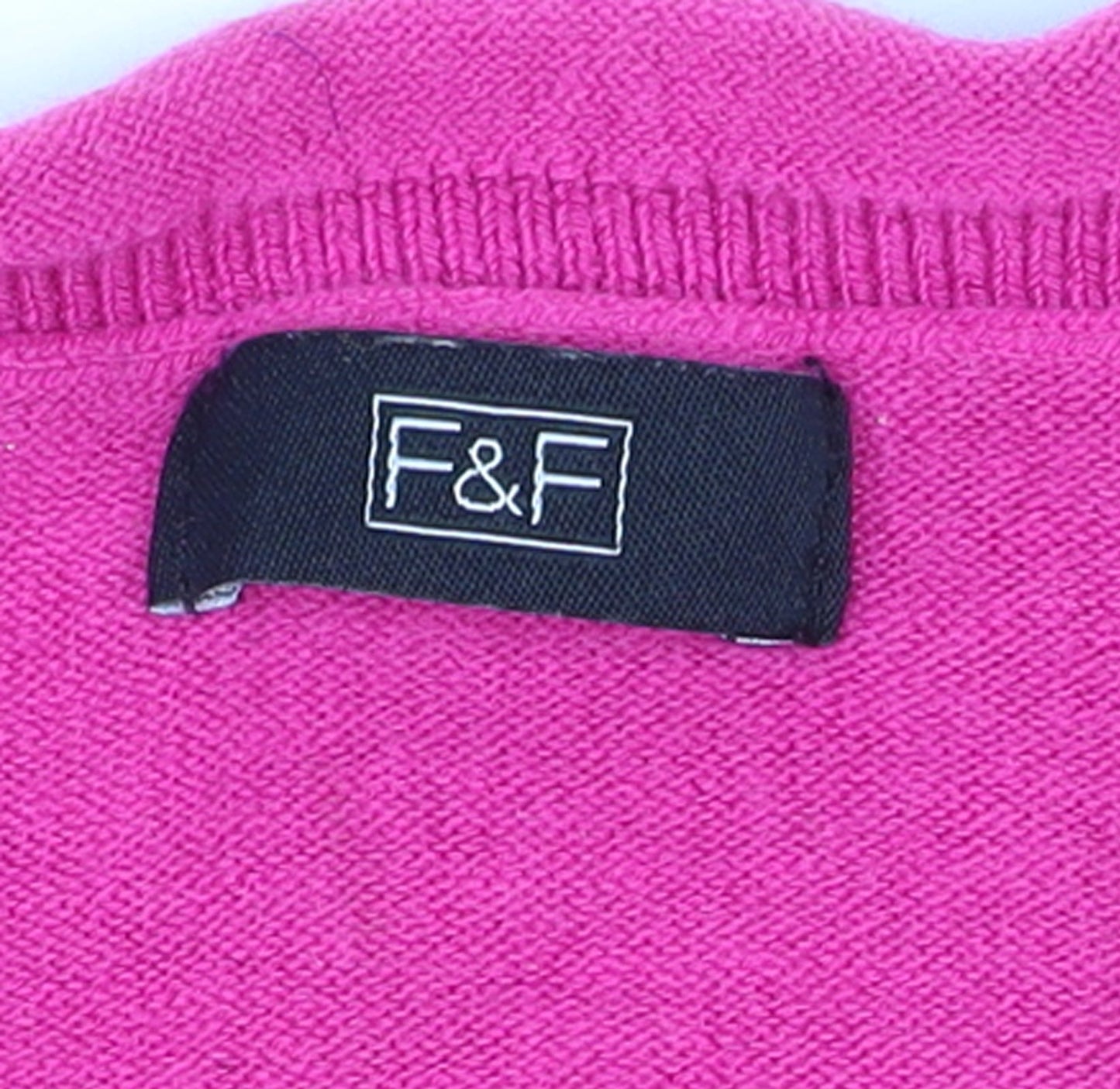 F&F Women's Pink Tunic Jumper Size 14 Crew Neck 3/4 Sleeve Knit