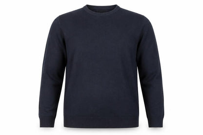 Marks and Spencer Men's Blue L Crew Neck Cotton Blend Jumper