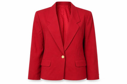 Talbots Women's Red Wool Petite Blazer Jacket Size 2P
