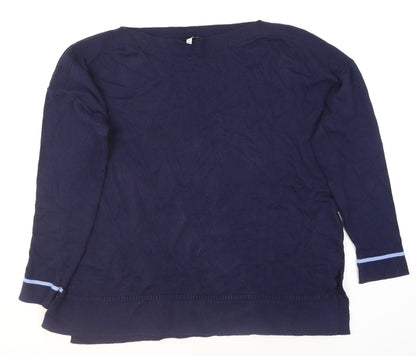 Joules Women’s Blue Cotton Wool Boat Neck Jumper UK 8