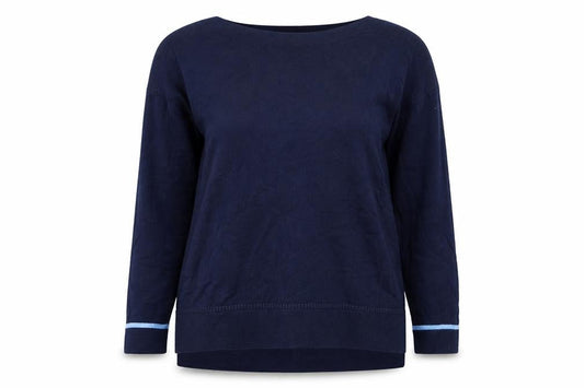 Joules Women’s Blue Cotton Wool Boat Neck Jumper UK 8
