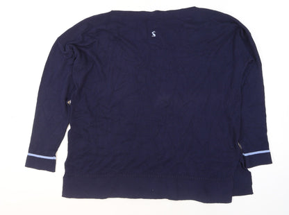 Joules Women’s Blue Cotton Wool Boat Neck Jumper UK 8