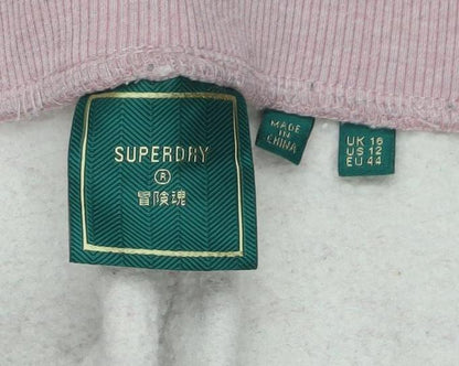 Superdry Womens Pink Jogger Sweatpants UK 16 Cotton Blend