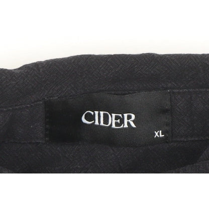 Cider Women Black Cropped Button-Up Long Sleeve Shirt XL