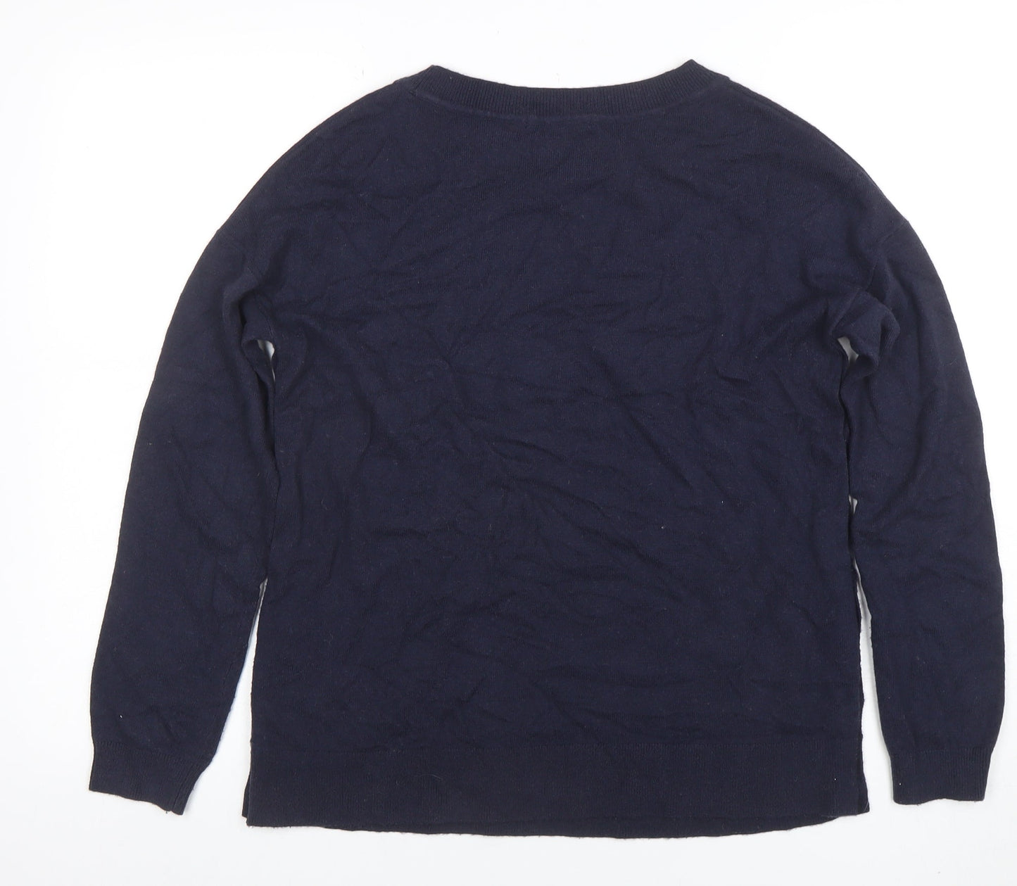 Boden Women Blue Wool Blend Button Side Jumper Size S