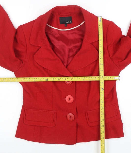 Next Women Red 12 Single-Breasted Notch Lapel Lined Blazer