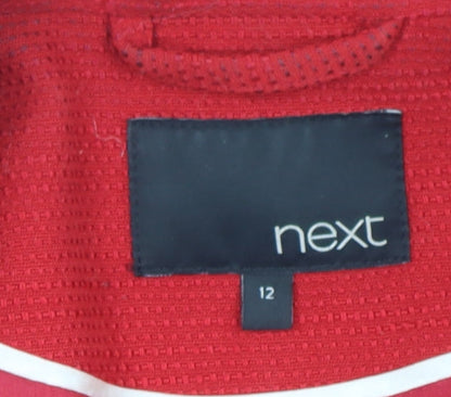 Next Women Red 12 Single-Breasted Notch Lapel Lined Blazer
