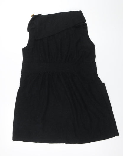 Pussycat London Womens Black Size 10 Sleeveless Pinafore Dress