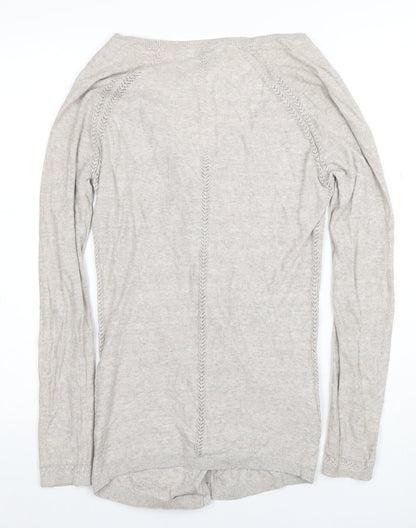 FatFace Women Beige Wrap Knit Cardigan Jumper Size 8