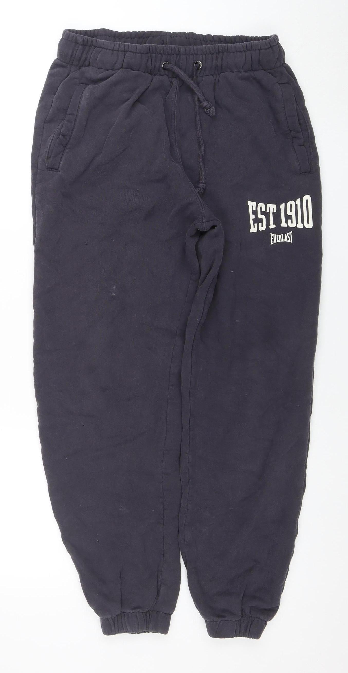 Everlast Women's Black Jogger Sweatpants UK 10 Elastic Waist Pockets