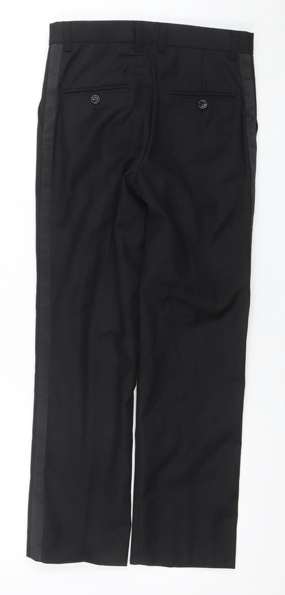 Romano Boys Black Dress Trousers Size 10 Years Formal Polyester Viscose