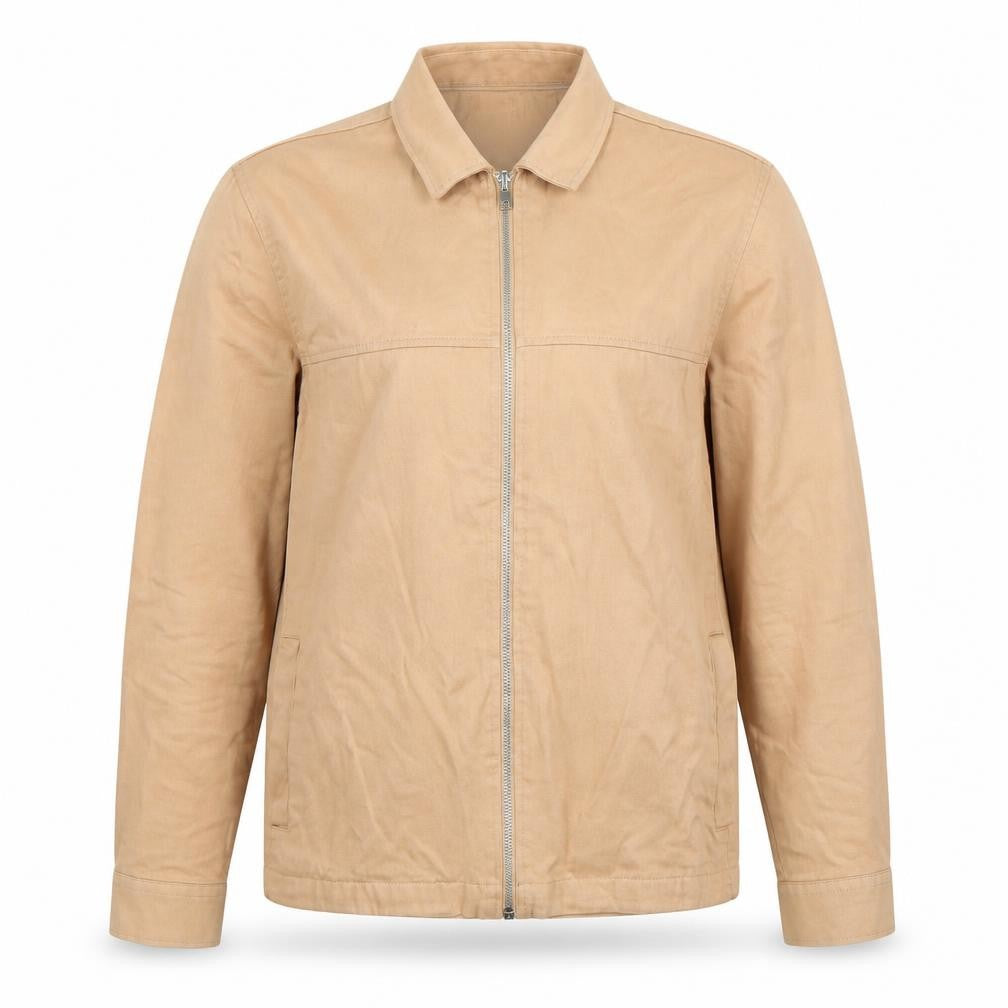 River Island Womens Beige Cotton Zip Up Jacket XS