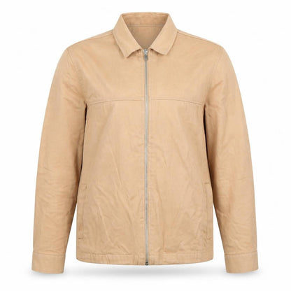 River Island Womens Beige Cotton Zip Up Jacket XS