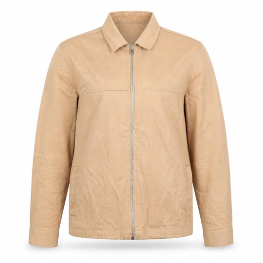 River Island Womens Beige Cotton Zip Up Jacket XS