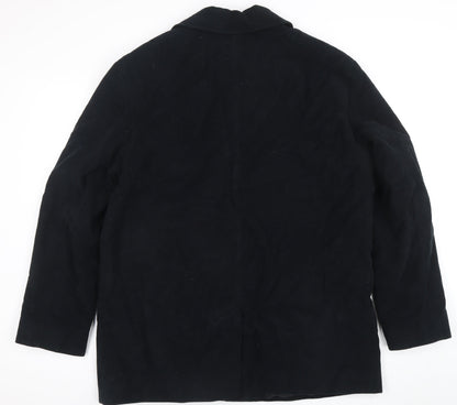 Burton Men's Black Cotton Lined Mid-Length Overcoat Size L