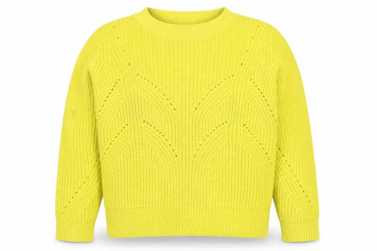 b.young Womens Yellow Acrylic Knit Pullover Jumper L